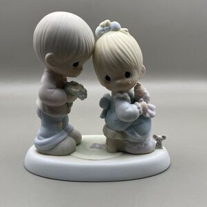 PRECIOUS MOMENTS MY LOVE BLOOMS FOR YOU #521728  BOY WITH A FLOWER FOR HIS GIRL